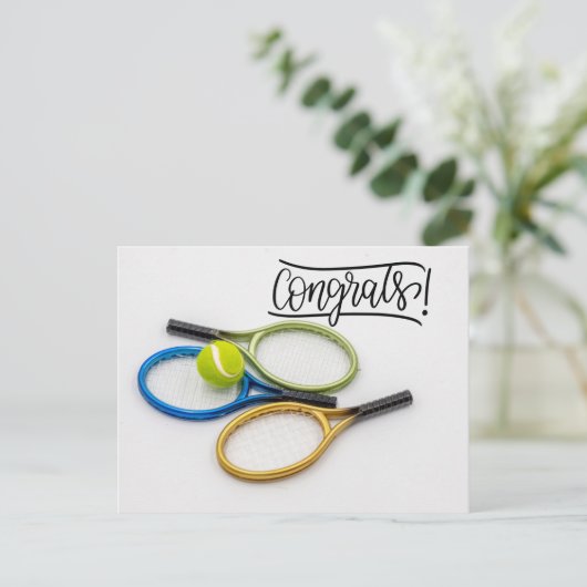 Tennis Felicitaties voor de speler Briefkaart (Staand voorkant)