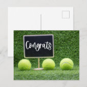 Tennis Felicitaties voor speler  ] Briefkaart (Voorkant / Achterkant)
