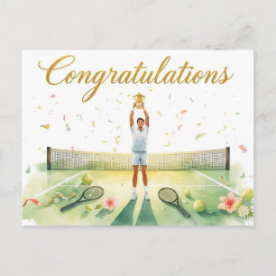 Tennis felicitaties voor speler briefkaart
