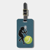 Tennis - Female Player and Ball Personalize Bagagelabel (Voorkant verticaal)
