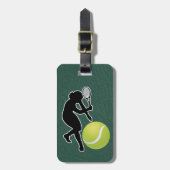 Tennis - Female Player and Ball Personalize Bagagelabel (Voorkant verticaal)