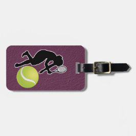 Tennis - Female Player and Ball Personalize Bagagelabel