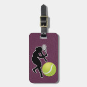 Tennis - Female Player and Ball Personalize Bagagelabel (Voorkant verticaal)
