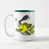 Tennis Fish, visspeltennis Tweekleurige Koffiemok (Links)