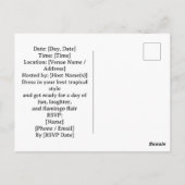 Tennis  Flamingo  with racket and ball invitation  Briefkaart (Achterkant)