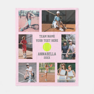 Tennis foto collage fleece deken