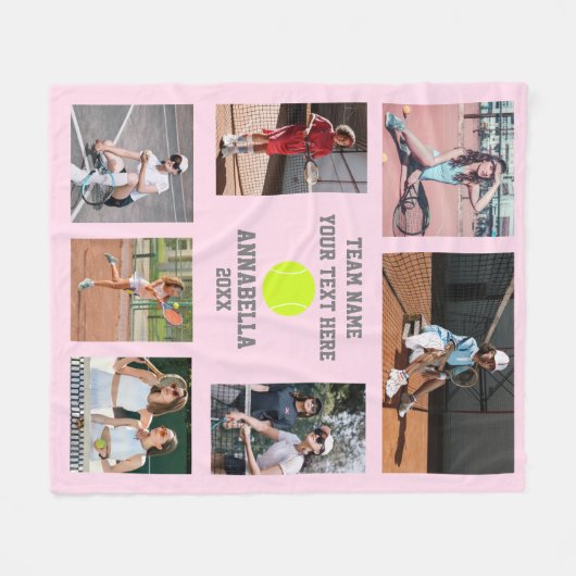 Tennis foto collage fleece deken (Voorkant (Horizontaal))
