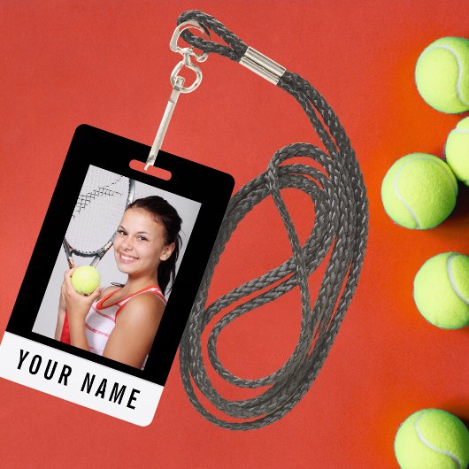 Tennis-foto-ID-badge met aangepaste naam Badge