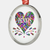 Tennis Fun Heart Metalen Ornament (Links)