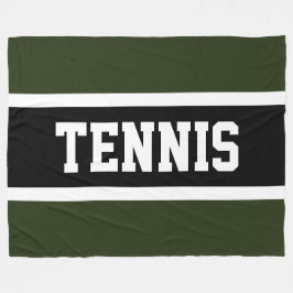 TENNIS Fun Sportief Donkergroen Zwart Wit Strepen Fleece Deken