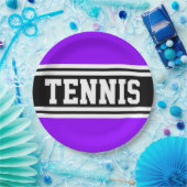 TENNIS Fun Vet Gedurfd Helder Paars Zwart Racing S Papieren Bordje (Feest)