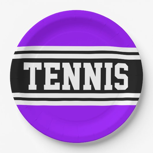 TENNIS Fun Vet Gedurfd Helder Paars Zwart Racing S Papieren Bordje (Voorkant)
