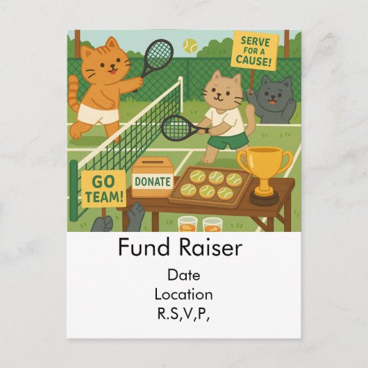 Tennis Fund Raiser voor Cat Lovers Briefkaart (Voorkant)