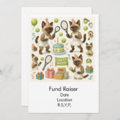 Tennis Fund Raiser voor Cat Lovers Kaart (Voorkant / Achterkant)