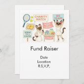 Tennis Fund Raiser voor Cat Lovers Kaart (Voorkant / Achterkant)