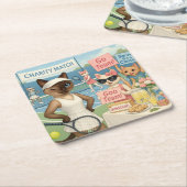 Tennis Fund Raiser voor Cat Lovers Kartonnen Onderzetters (Schuin)