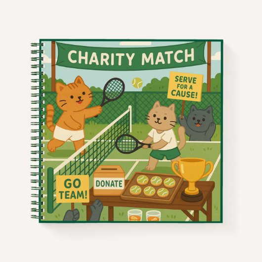 Tennis Fund Raiser voor Cat Lovers Notitieboek (Voorkant)