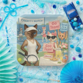 Tennis Fund Raiser voor Cat Lovers Papieren Bordje (Feest)