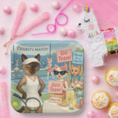 Tennis Fund Raiser voor Cat Lovers Papieren Bordje (Feest)