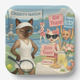 Tennis Fund Raiser voor Cat Lovers Papieren Bordje
