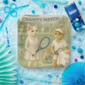 Tennis Fund Raiser voor Cat Lovers Papieren Bordje (Feest)