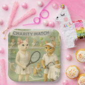 Tennis Fund Raiser voor Cat Lovers Papieren Bordje (Feest)
