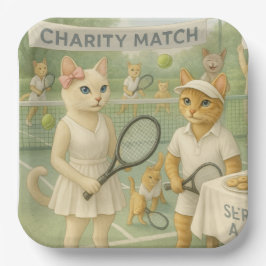 Tennis Fund Raiser voor Cat Lovers Papieren Bordje