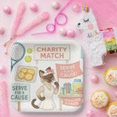 Tennis Fund Raiser voor Cat Lovers Papieren Bordje (Feest)