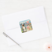 Tennis Fund Raiser voor Cat Lovers Vierkante Sticker (Envelop)