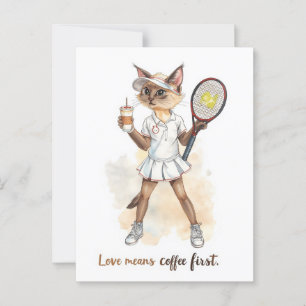 Tennis Funny Gezegde Liefde betekent Koffie eerst Briefkaart
