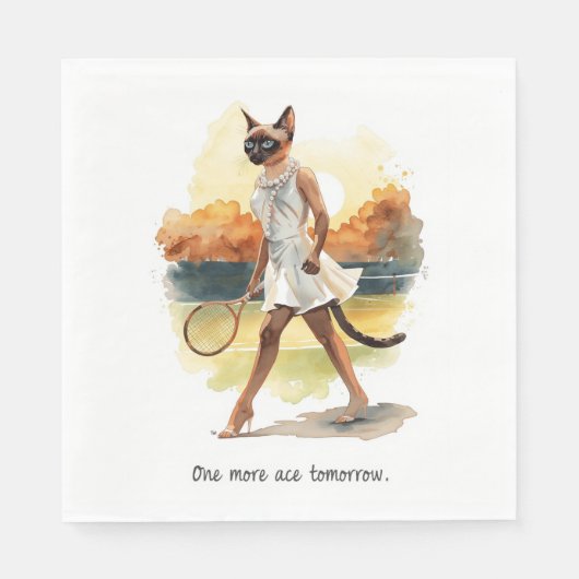 Tennis Funny Saying for Cat Lovers Servet (Voorkant)