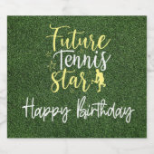 Tennis Future Tennis Star Happy Birthday Sparkling Wijnetiket (Enkel label)