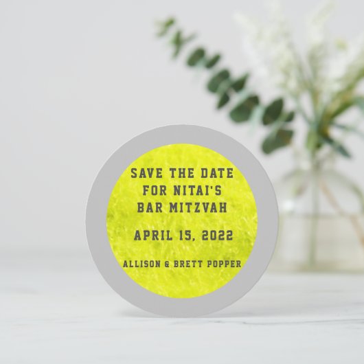 Tennis Fuzzies Bewaar de datum Kaart (Staand voorkant)