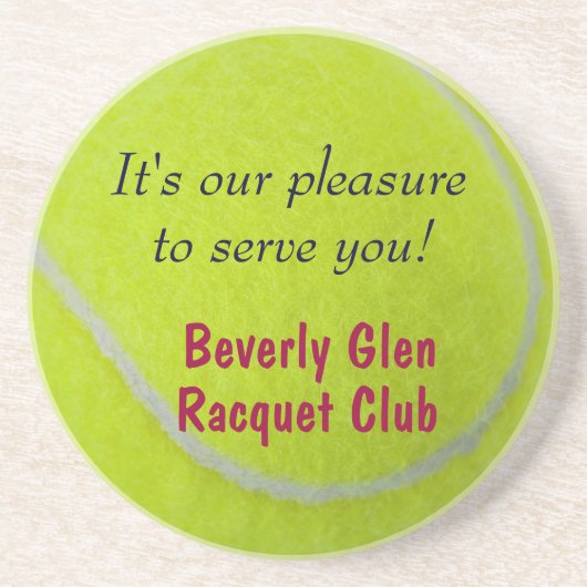 Tennis_Fuzzy Ball Design_Our Pleasure om u te dien Zandsteen Onderzetter (Voorkant)