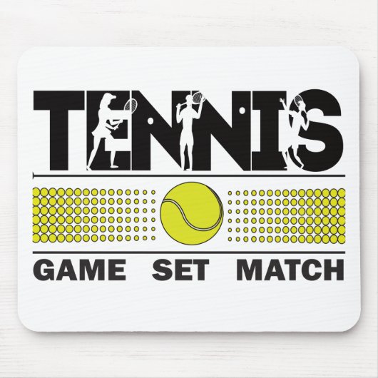 Tennis Game Set Match Muismat (Voorkant)
