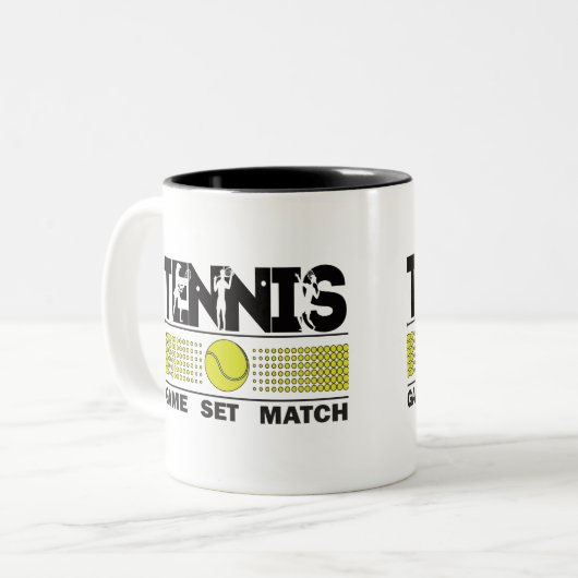 Tennis - Game Set Match Two-Tone Koffee Mok (Voorkant links)
