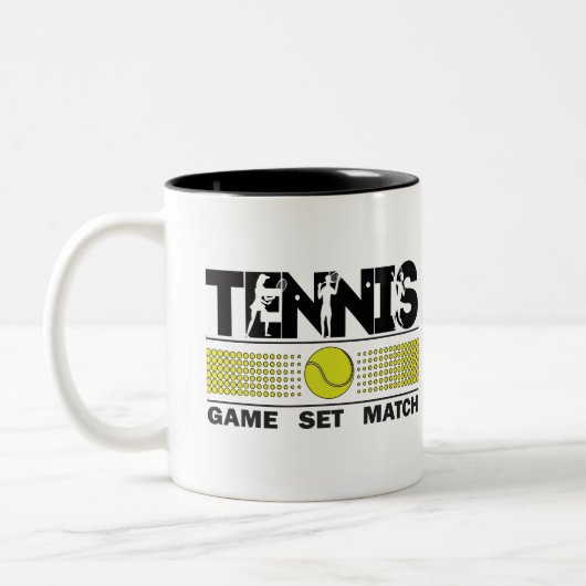 Tennis - Game Set Match Two-Tone Koffee Mok (Links)