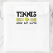 Tennis - Game Set Match Vierkante Sticker (Tas)