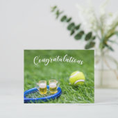 Tennis Gefeliciteerd Briefkaart (Staand voorkant)