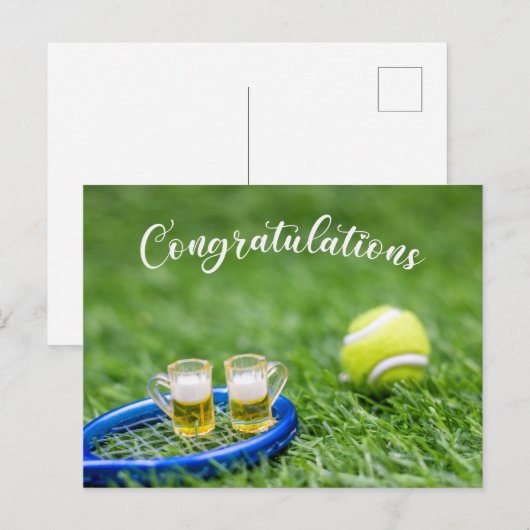 Tennis Gefeliciteerd Briefkaart (Voorkant / Achterkant)