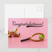Tennis Gefeliciteerd met bal en rackets Kaart (Voorkant / Achterkant)