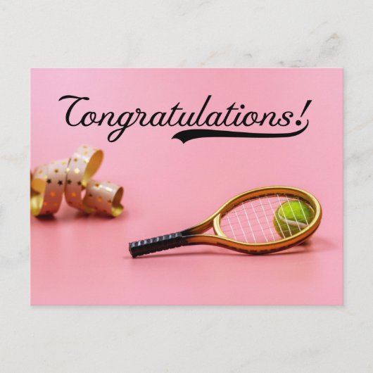 Tennis Gefeliciteerd met bal en rackets Kaart (Voorkant)