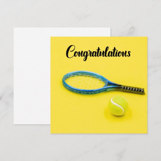 Tennis Gefeliciteerd met geel (Voorkant / Achterkant)