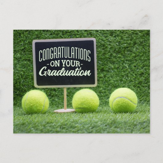 Tennis Gefeliciteerd met het Afstuderen van de spe Briefkaart (Voorkant)