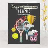 Tennis Gefeliciteerd met Tennis Mam Player Kaart (Gele Bloem)