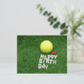 Tennis Gefeliciteerd verjaardag met liefde hart Briefkaart (Staand voorkant)