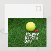 Tennis Gefeliciteerd verjaardag met liefde hart Briefkaart (Voorkant / Achterkant)
