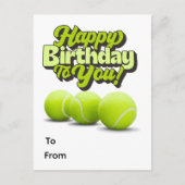 Tennis Gefeliciteerd verjaardag met tennisbal  Briefkaart (Voorkant)