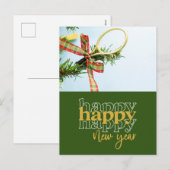 Tennis Gelukkig Nieuwjaar Feestdagenkaart (Voorkant / Achterkant)