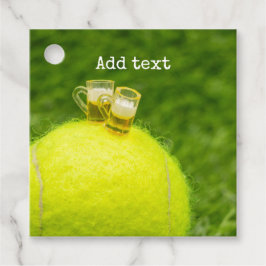 Tennis Gelukkige Verjaardag Tennisbal met bier Bedankjes Labels